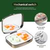 Dynippy Pill Case Pill Box with Mirror Retro Pocket 2 Compartment Medicine Case Vitamin Pill Organizer for Pocket Purse and Travel Gifts - Plum Blossom view 3