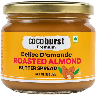 Jindal Cocoa Cocoburst Almond Butter Spread 300g | Creamy & Unsweetened Roasted Almond Cocoa Butter | 95% Almonds | No Palm Oil | No Added Sugar | No Preservatives or Colors | Protein Rich | Vegan