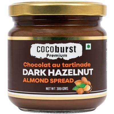 Jindal Cocoa Cocoburst Dark Chocolate Hazelnut Almond Spread 300g | Choco Spread with Cocoa & Hazelnut Butter | Chocolate Spread Without Palm Oil | No Trans Fat or Artificial Preservatives | Rich & Creamy