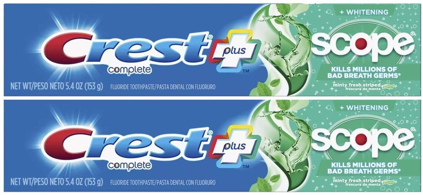 Crest Toothpaste Plus Scope Whitening Minty Fresh (Pack of 2)