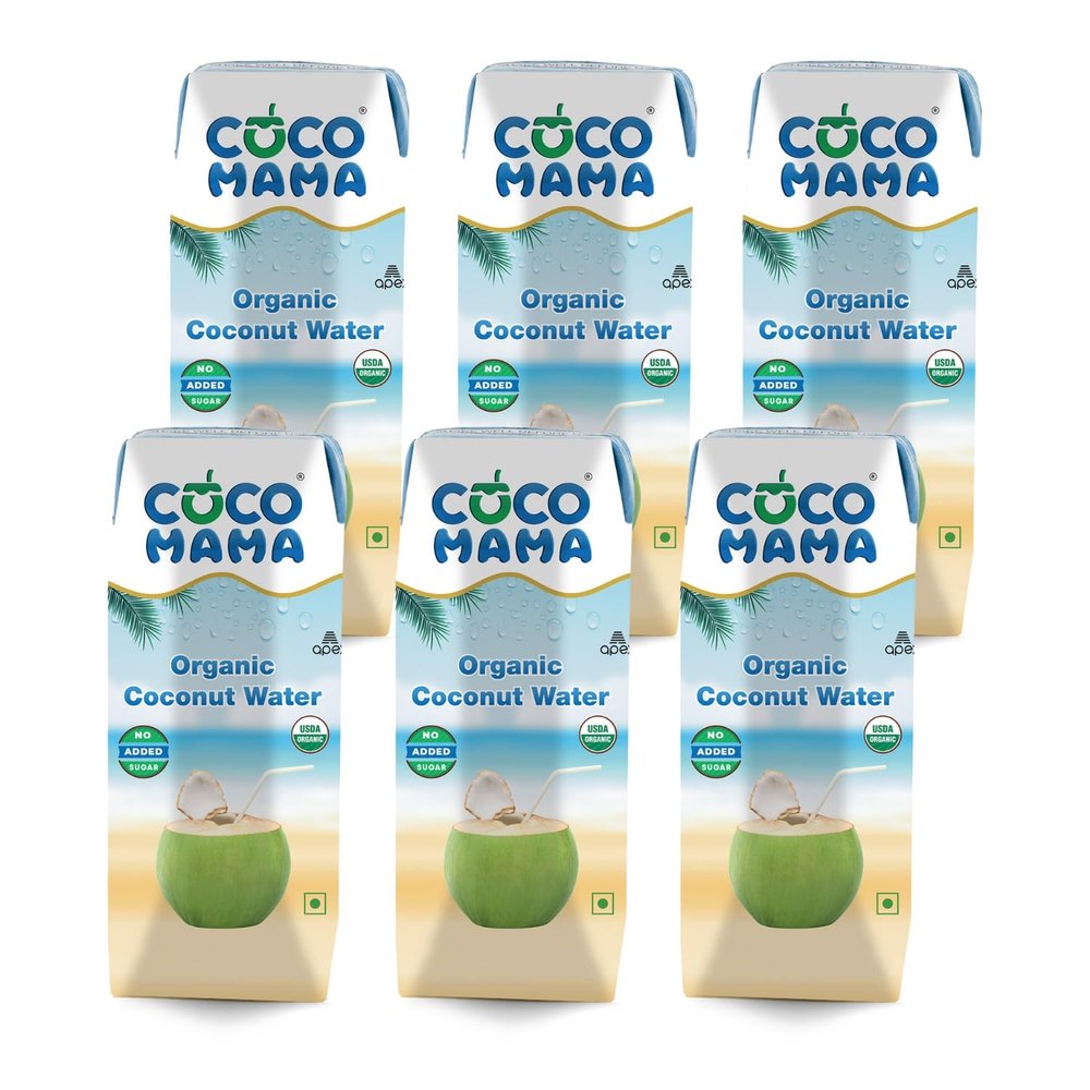 Coco Mama Organic Coconut Water, 250ml| Pack of 6| Enriched With Electrolytes & Anti-Oxidants| Pure & Refreshing Coconut Water| No Added Sugar, Preservative & Flavour| Naturally Gluten Free