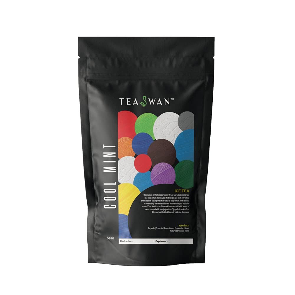 T-S-WING Cool Mint Ice Tea | Loose Leaf | Helps in Stomach Ache and Promotes Fresh Breath | 50 gm