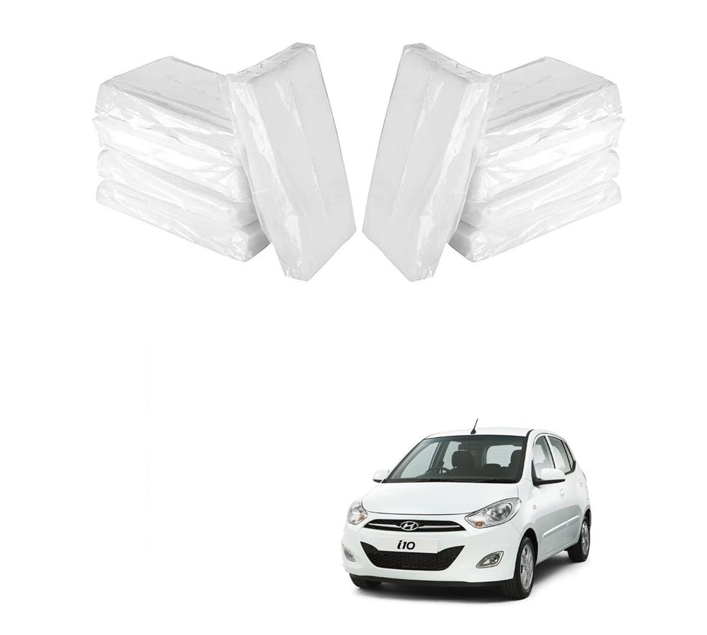 Auto Addict Car Tissue Box Refiller facial tissue (Pack of 10,100 pulls 2 ply,TISSUE REFILL ONLY) For i10