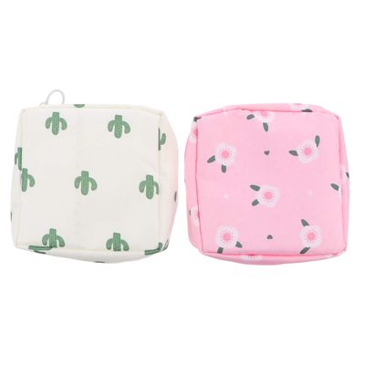 ARTIBETTER 2pcs Menstrual Pad Napkins Bag Pouch Nursing Pad Holder Sanitary Napkin Bag Small Zipper Pouch Coin Purse for Women and Girls