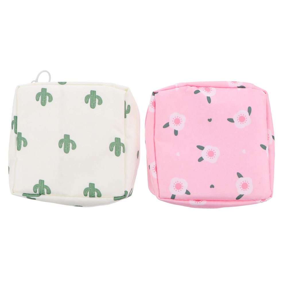 ARTIBETTER 2pcs Menstrual Pad Napkins Bag Pouch Nursing Pad Holder Sanitary Napkin Bag Small Zipper Pouch Coin Purse for Women and Girls