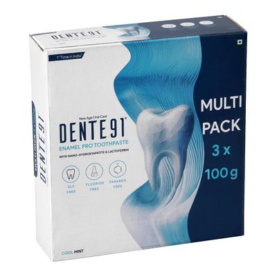 Dente91 Enamel Pro Toothpaste | Sensitivity Relief | Repairs Cavities | Fights Gum Disease | Reduces Bad Breath | Strengthens Enamel | Pack of 3, 3 X 100g