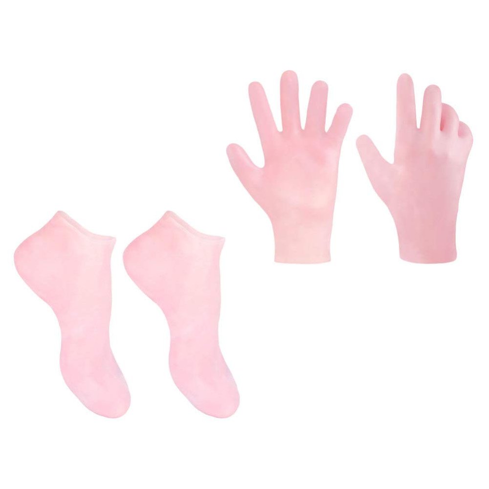 ARTIBETTER 2 Pairs Moisturizing Gloves Socks Spa Gloves and Socks Dry Cracked Hands Repair Gloves for Women Girl Hands Foot Skin Care 36-38