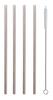 ECOPAL - Reusable Stainless Steel Metal Straw Set for Drinking Juice 4 Straight Straws with 1 Cleaning Brush - Height 21 cm view 1