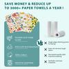 Gecocious Reusable Paper Towels Washable, Pack of 12 Paperless Kitchen Towels Roll - Surprise Prints, Super Soft Eco Friendly Cotton Cloth view 3