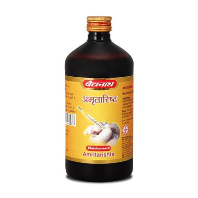 BAIDYANATH AYURVED Amritarishta - 450 Ml | Boost Digestive Strength and Appetite| Useful In Cough, Cold and In General Weakness | Liquid