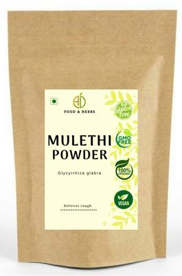 A D Food & Herbs Organic Mulethi|Licorice|Yashtimadhu|Glycyrrhiza Glabra Powder ( 100 GMS )