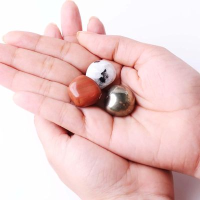 9Dzine Gemini Zodiac BirthStones Tumble Set Pyrite, Red Jasper, Rainbow Moonstone | Gemini Lucky Birth Stones Crystal for Born under (May 21  June 20) | Healing Crystals Set for Confidence, Grounding & Intuition with Guide Card and Red Pouch | Gift
