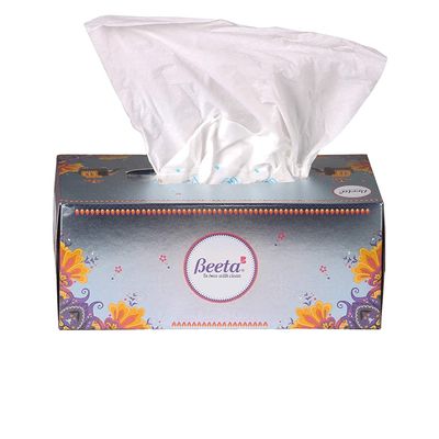 Beeta Tissue Box Professional Facial Tissue Cube for Business Exq.Face Tissue Elephant (Pack of 3) Any Box Color - Total 600 Pulls - Soft and Highly Absorbent - 100% Natural Cellulose Fiber