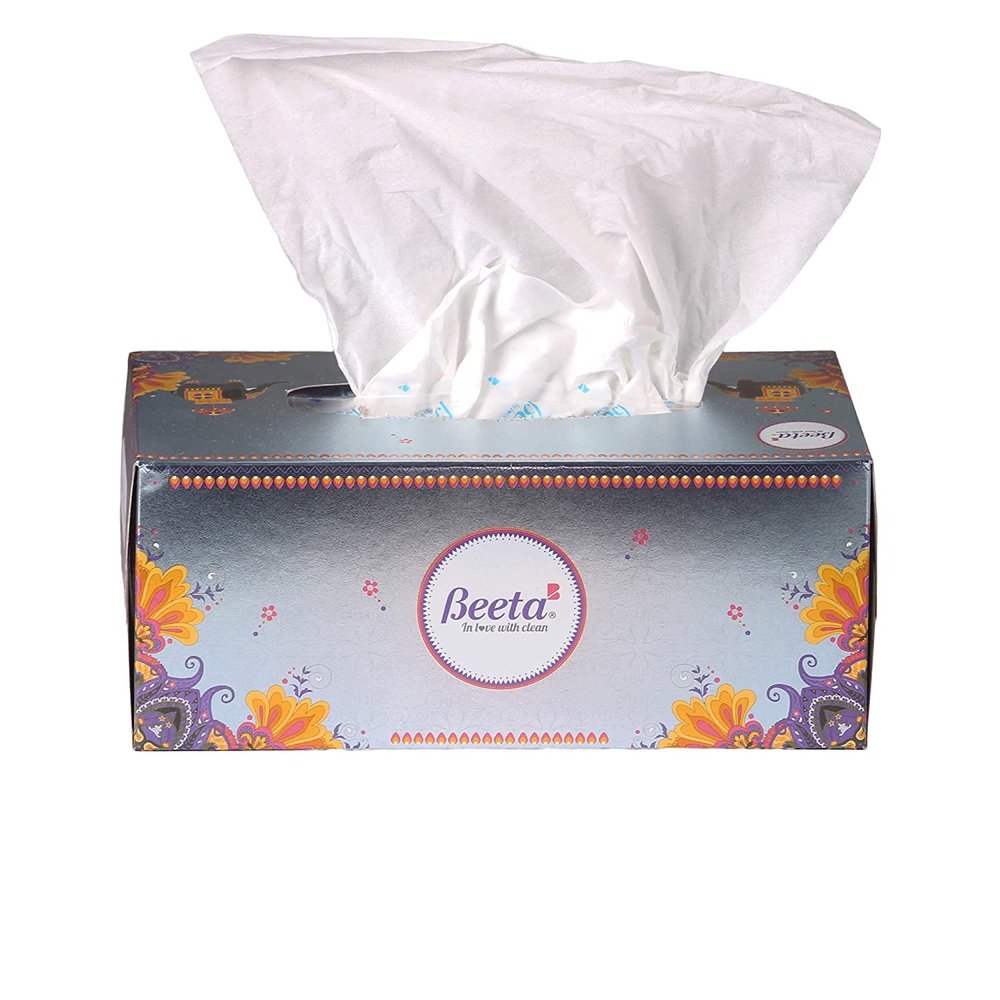 Beeta Tissue Box Professional Facial Tissue Cube for Business Exq.Face Tissue Elephant (Pack of 3) Any Box Color - Total 600 Pulls - Soft and Highly Absorbent - 100% Natural Cellulose Fiber