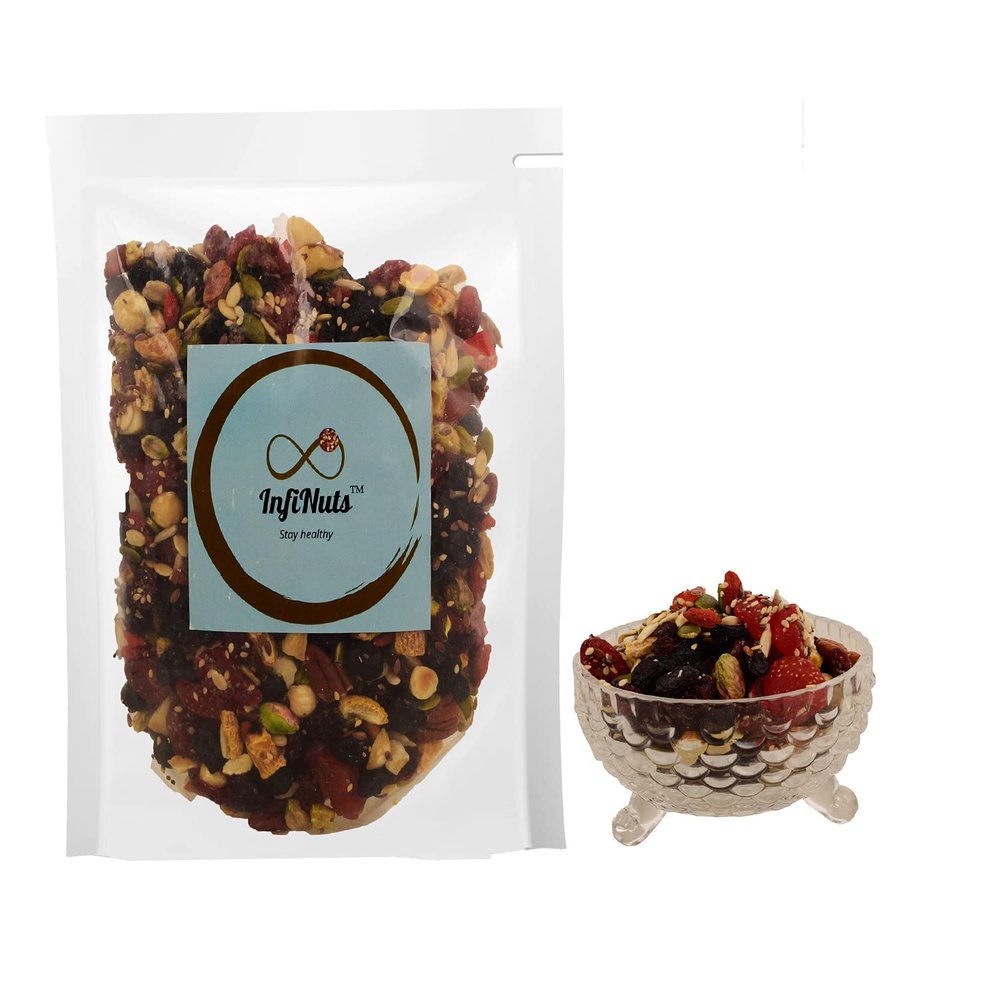 InfiNuts Healthy Trail Mix | Antioxidant Rich, Super Foods Mix, 20+ Varieties of Dried Fruits Mix |1400 Gram