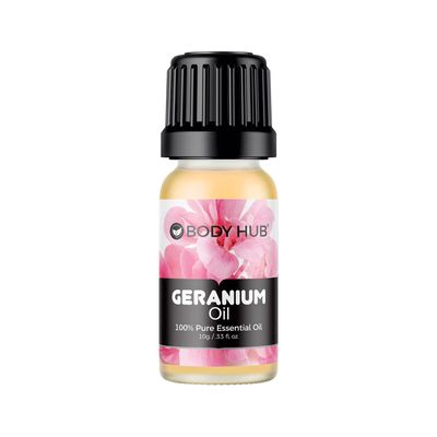 Bodyhub Geranium Essential Oil, 10g for Diffuser, Humidifier, Massage, Aromatherapy, Skin & Hair Care