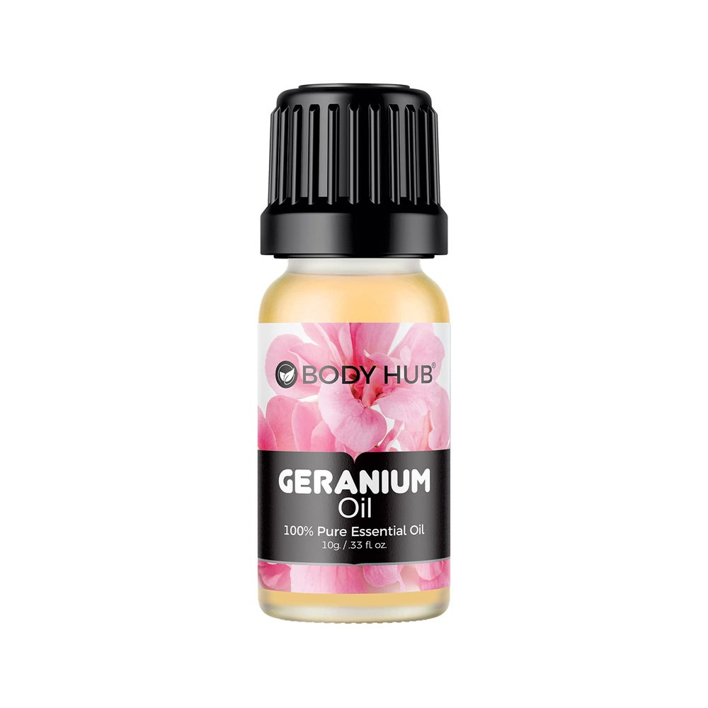 Bodyhub Geranium Essential Oil, 10g for Diffuser, Humidifier, Massage, Aromatherapy, Skin & Hair Care