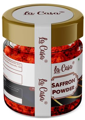 La Casa Saffron Powder | Original Kashmiri Kesar Powder | Premium Organic A++ Grade | for Face/Beauty/Food | Purest Finest Sundried Natural Saffron | 5gm |