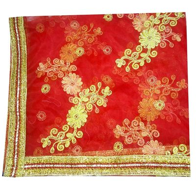 Chuni - 2.5 Meter Long MATA Rani Chunri Multicolor with Attractive Golden Print with Golden lace for Matarani