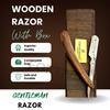 Fortive Men Gentleman Barber Wooden Razor With Premium Stainless Steel Blade - Classic Straight Design - Ergonomic Grip - Wooden Box For Elegance And Convenience - Timeless Grooming view 2
