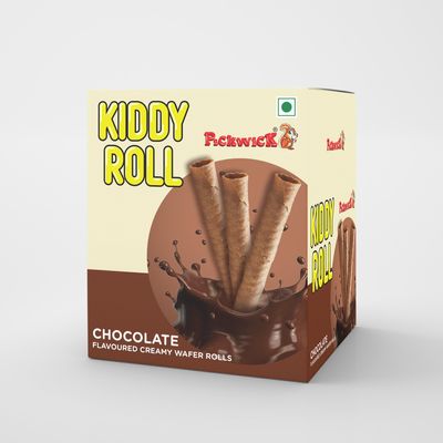PICKWICK Kiddy Wafer Rolls - Chocolate Flavour - 240 gm (10g x 24pcs) | Delicious Crme Filled Wafer Sticks | Indulge in our crispy, sweet biscuit snackperfect for both kids and adults!