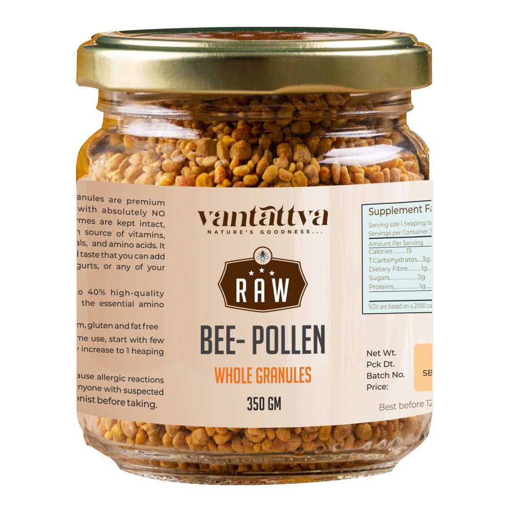 VANTATTVA-NATURE'S GOODNESS... Raw Organic Bee Pollen-350 Gm - Anti-oxidant and Protein Rich Natural Superfood