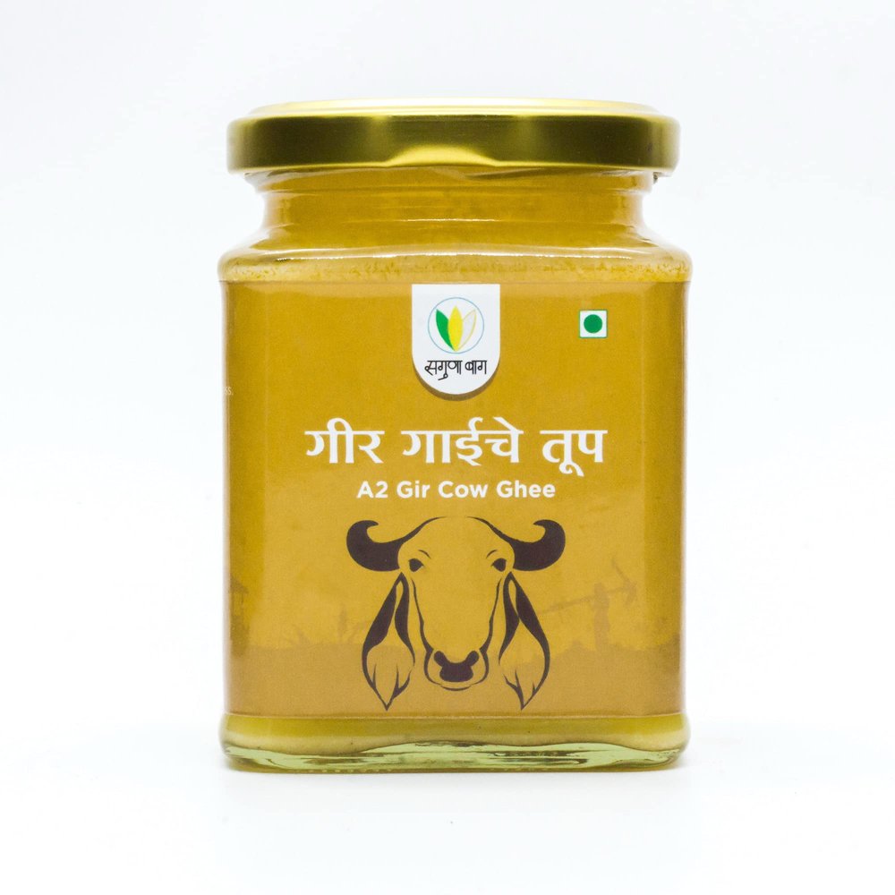 Saguna Baug Farm Fresh Pure A2 Gir Cow Ghee - 250gm by Vedic Bilona Method, Non GMO