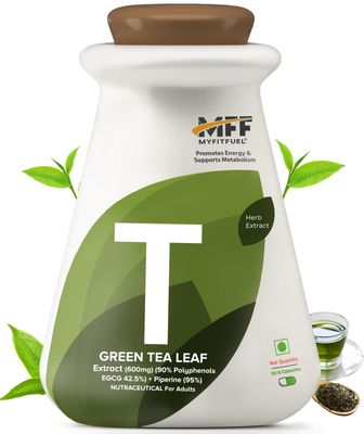 MyFitFuel Green Tea Extract (90% Polyphenols, 42.5% EGCG) with Piperine 95%, (600mg), 90 Capsules