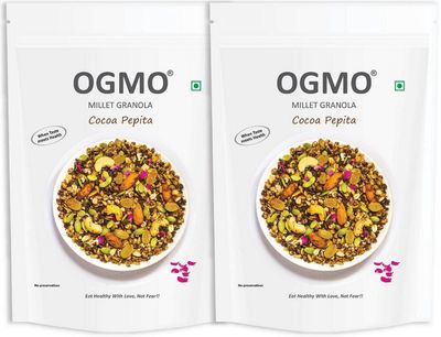 OGMO Cocoa Pepita, Wholegrain Millet Granola | 2 X 200g | Refined Sugar Free