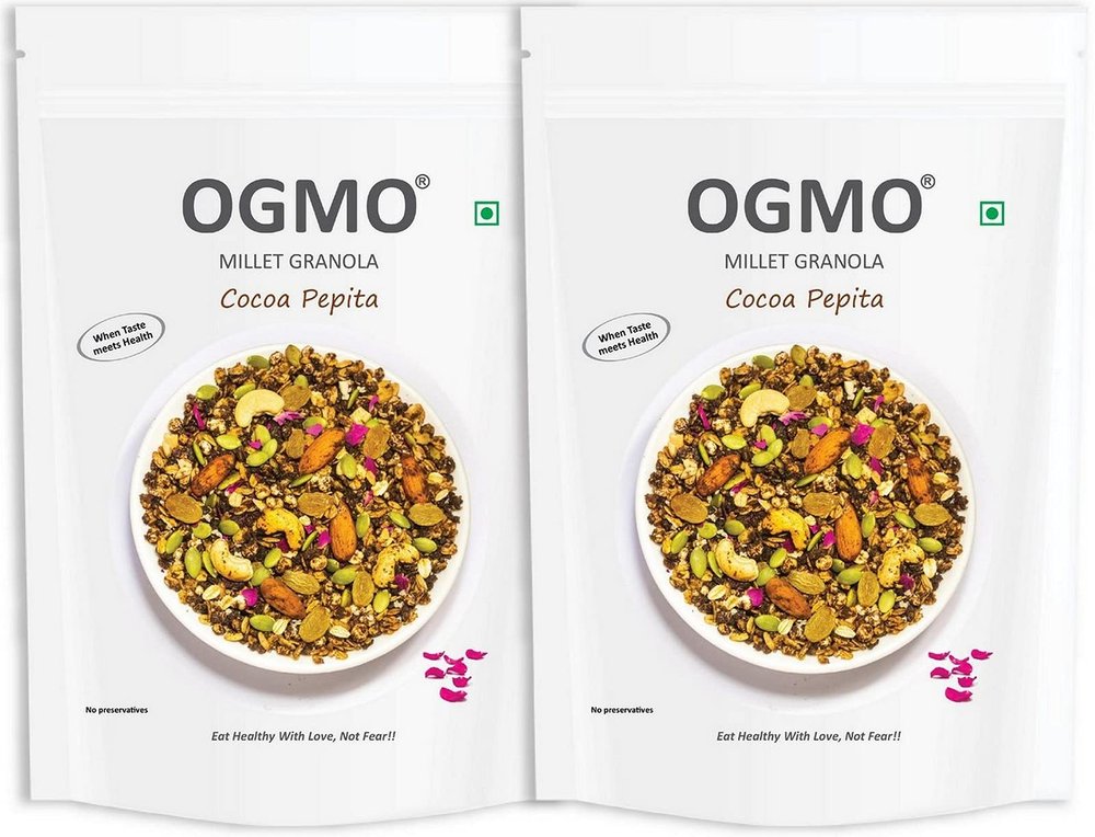OGMO Cocoa Pepita, Wholegrain Millet Granola | 2 X 200g | Refined Sugar Free