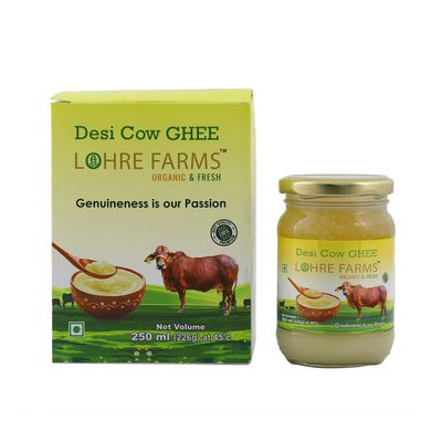 Lohre Farms A2 (Desi) Cow Bilona Ghee 250 ML