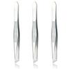 AVTY (3 Pack) Slant Tweezers - Precision Stainless Steel Slant Tip Tweezers Hair Plucker for Hair and Eyebrows Personal Care (Silver Tone) view 1