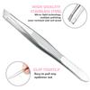 AVTY Stainless Steel Tweezers - 12 Pieces Slant Tip Tweezers Set - Precision Facial Hair Tweezers - Comfort Grip Long Silver Tweezers for Ingrown Hair - Professional Eyebrow Tweezers for Men and Women view 2