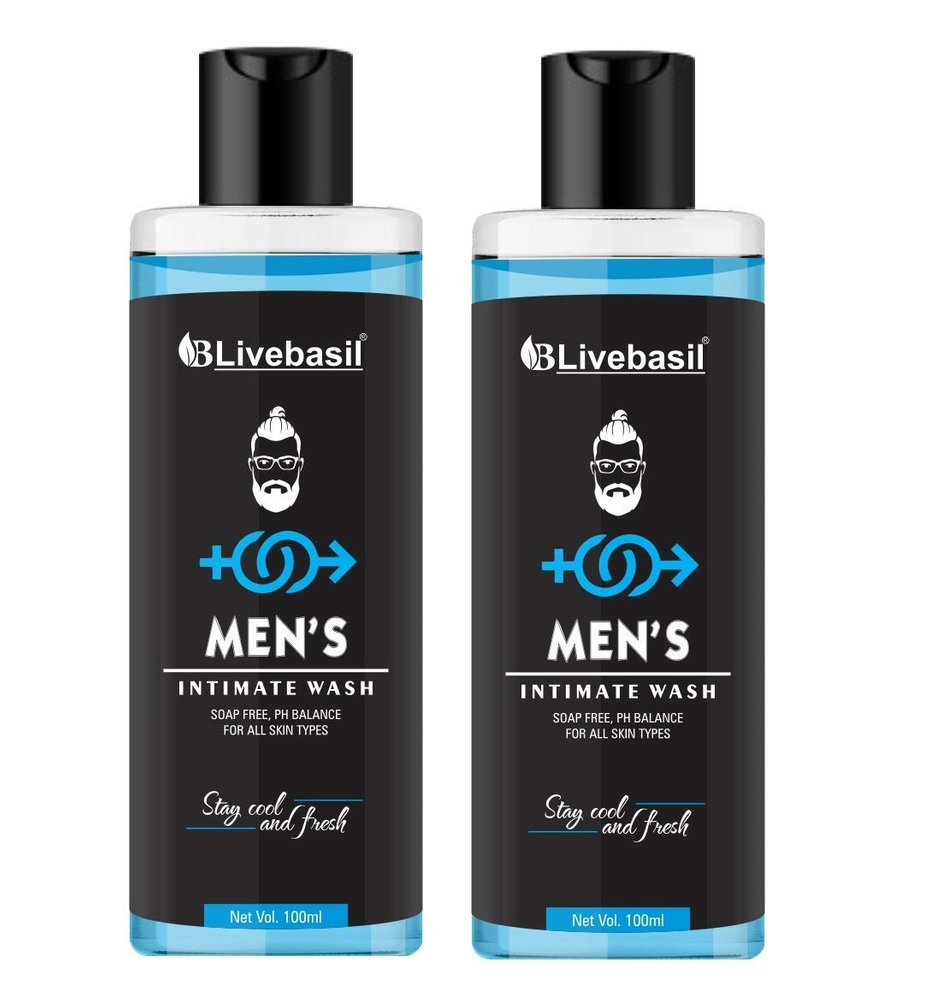 Livebasil Overseas Men's Intimate Wash Intimate Hygiene Care, Soap Free (100 ML, Pack of 2)
