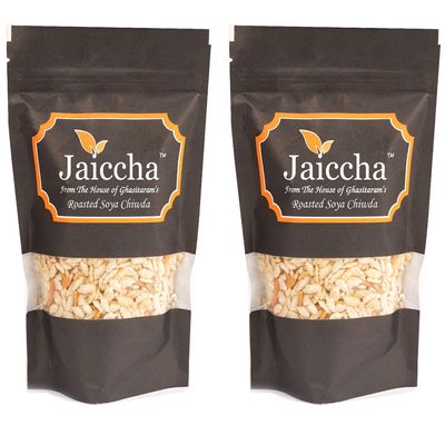 Jaiccha Ghasitaram Pack of 2 Roasted SOYA Chiwda 100 GMS Black Pouch |Diwali,Holi,Rakhi,Valentine,Christmas,Birthday,Anniversary,Gift for Her,Him,Mothers Day,Fathers Day|