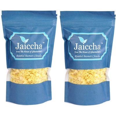 Jaiccha Ghasitaram Pack of 2 Roasted Basmati Chiwda Blue Pouch 100 GMS |Diwali,Holi,Rakhi,Valentine,Christmas,Birthday,Anniversary,Gift for Her,Him,Mothers Day,Fathers Day|
