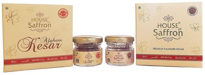 House of Saffron Combo Kashmir Saffron Threads 1gram + Afghani Negin Saffron 1gram Original Saffron for Pregnant Women, Cooking, Beauty, Tilak, Natural Real Keshar