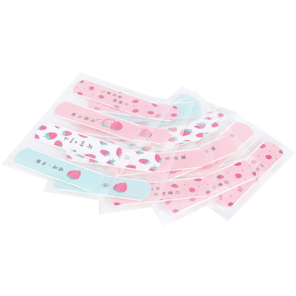 Adhesive Bandage, Wound Bandage Wound Plaster Kids Adhesive Bandages Breathable for(I think its ok for the white huh strawberry)