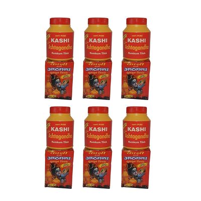 Achleshwar Original Kashi Ashtaganda Chandan Kumkum Tilak|Chandan Powder||God||Pooja|(250gm)(Pack of 6)