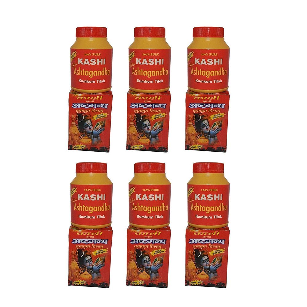 Achleshwar Original Kashi Ashtaganda Chandan Kumkum Tilak|Chandan Powder||God||Pooja|(250gm)(Pack of 6)