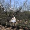 9Dzine Crystal Clear Quartz Ball Dowser Pendulum 1 Pcs | Original Clear Quartz Ball Pendulum Dowsing Stones with Chain Beads for Reiki Healing Vatsu Item view 4