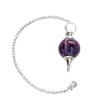 9Dzine Original Amethyst Crystal Stone Ball Pendulum Dowsing Stone for Reiki Healing Amethyst Ball with Chain Dowser Pendulum for Crystal Healing 1 Ps