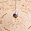 9Dzine Original Amethyst Crystal Stone Ball Pendulum Dowsing Stone for Reiki Healing Amethyst Ball with Chain Dowser Pendulum for Crystal Healing 1 Ps view 2