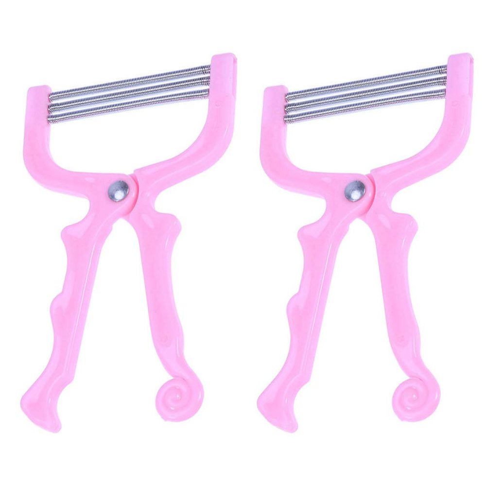 ARTIBETTER 2 Pcs Manual Facial Hair Removers Practical Hair Epilators Face Hair Threading Spring Epilator Full Body Hair Puller Plucker Beauty Tools Pink