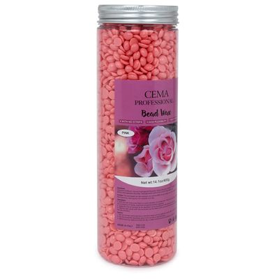 CEMA Professional White Chocolate Bead Wax, 400g, High Flexibility, Stripless (400 Grams, Rose Wax)