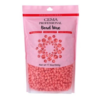CEMA Professional Hard Wax Beads for Hair Remova | Strip-Free Microwave Wax for Face, Body, Bikini & Sensitive Skin | Easy to Apply, High Flexibility, Painless Waxing (500 Grams, Pink Wax)