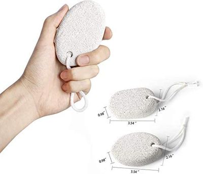 FAMEZA Natural Pumice Stone for Feet 2 PCS, Pedicure Tools Hard Skin Callus Remover for Feet and Hands - Natural Foot File Exfoliation to Remove Dead Skin