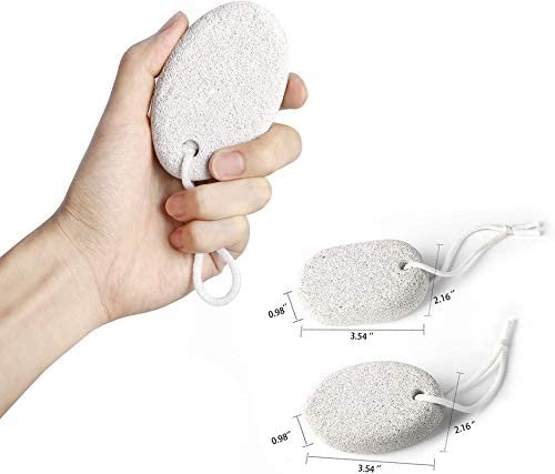 FAMEZA Natural Pumice Stone for Feet 2 PCS, Pedicure Tools Hard Skin Callus Remover for Feet and Hands - Natural Foot File Exfoliation to Remove Dead Skin
