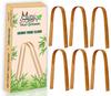 Mini Storify  Wooden Bamboo Tongue Cleaner  Pack of 6  Natural & Eco-Friendly Oral Cleaning - Mouth Care for Kids, Adults, Men & Women - Brown view 1