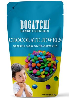 BOGATCHI Chocolate Jewels, Chocolate for Kids, GEMS Chocolate, Chocolate Buttons for Kids,75G